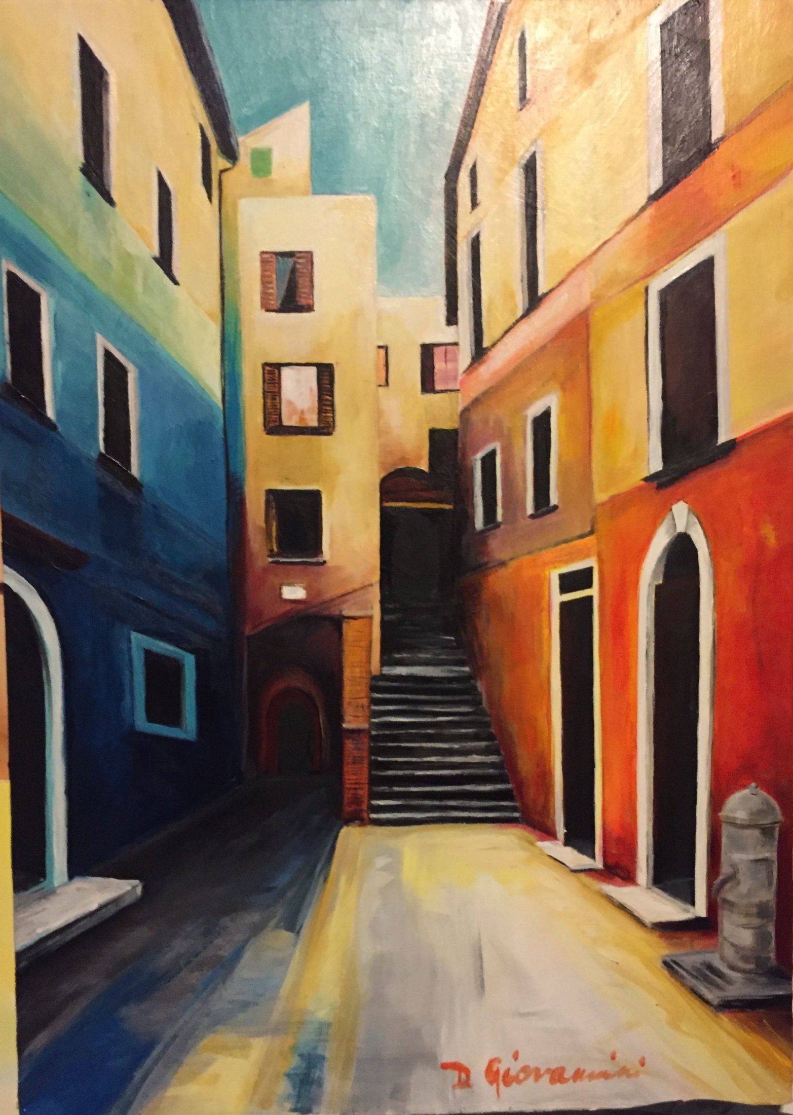 N.Prot.1801017 -Vicolo Dei Coronari- pittura acrilica su tela 50x70 2018