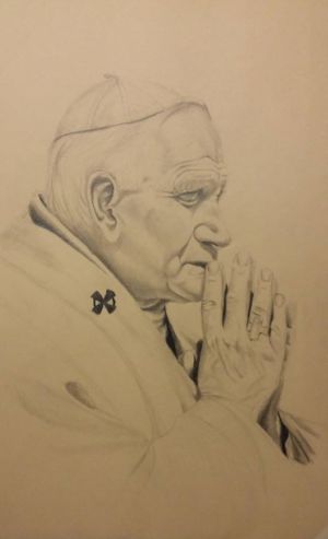 Giovanni Paolo II- Matita Su Carta 35x50 2015