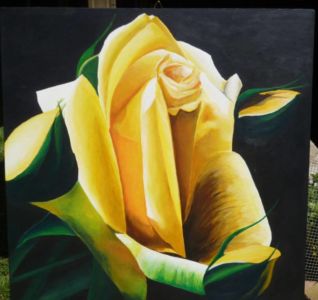 N.Prot.130524 -La Rosa Gialla- Pittura acrilica Su Tela 50x50x4 2013