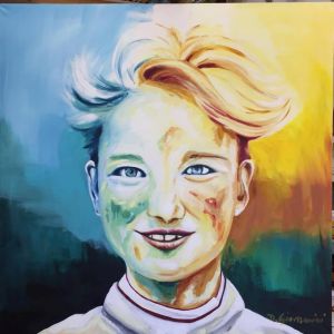N.Prot.171011   - Beatrice Vio - pittura acrilica su tela  80x80 2017