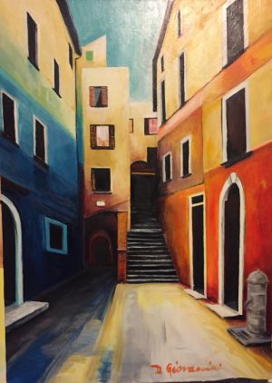 N.Prot.1801017 -Vicolo Dei Coronari- pittura acrilica su tela 50x70 2018