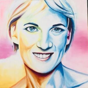 N.Prot.180406     -Omaggio A Lady D. - Acrilico Su Tela 80x80